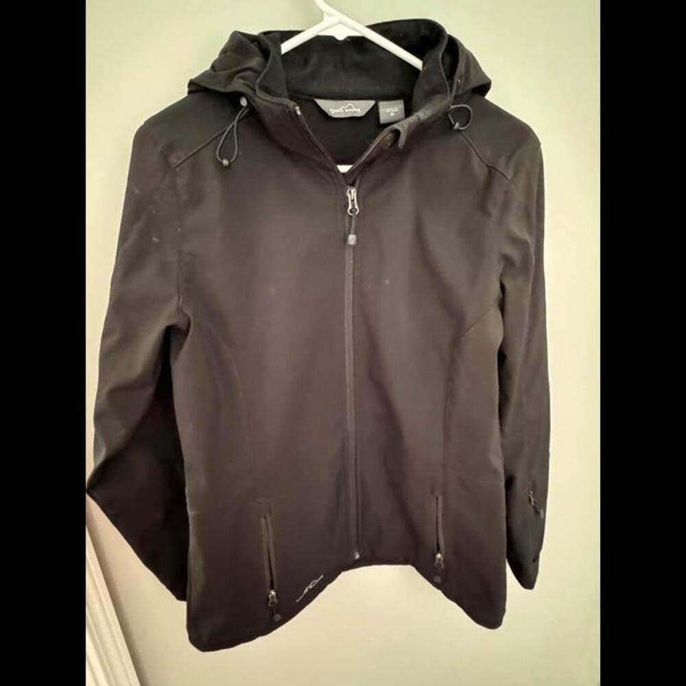 Eddie Bauer Women's Black Hooded Jacket - Medium